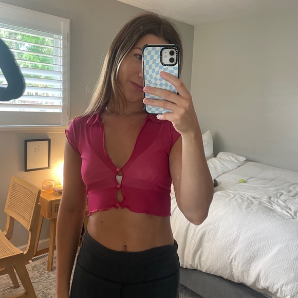Urban Outfitters Mesh Crop Top - Picture 2 of 4